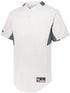 Holloway Youth Game7 Two-Button Baseball Jersey (221224), Color 'White/Graphite'